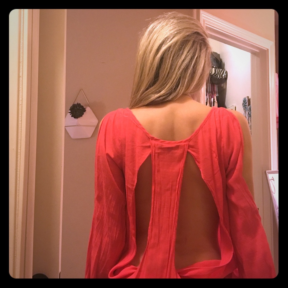 Coral bebe blouse with sexy cut-outs